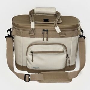 Embark Cooler Tote Bag Insulated Canvas Cream Tan Front Zipper Pocket